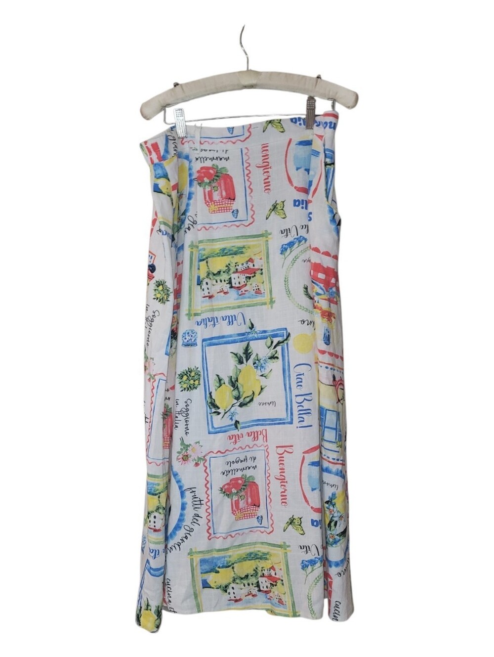 Haver & Blair London Linen maxi Skirt Travel Kitsch Retro Theme L